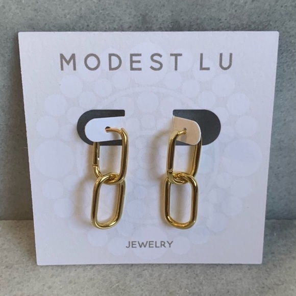 Modest Lu Jewelry - Gold Double Hoop Earrings Brand New